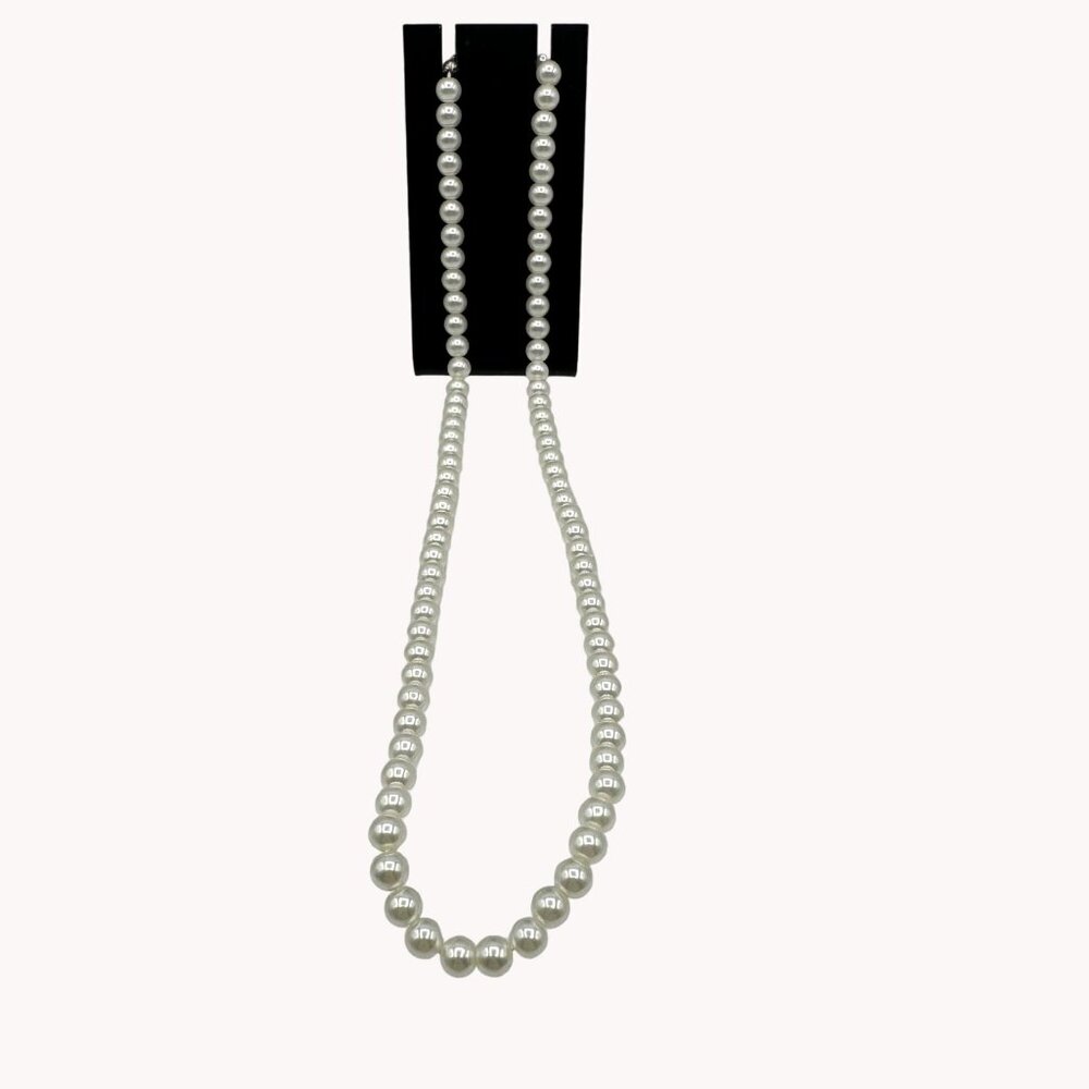 Womens Necklace Jewelry 10" Choker Faux White Pearl Bead Costume Fashion